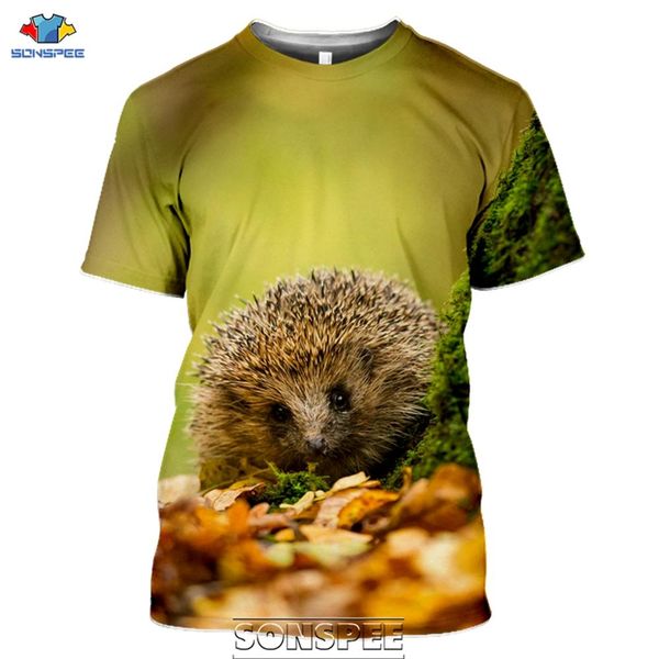 

summer cute animal hedgehog 3d print shirts aesthetic aesthetic humor men clothing