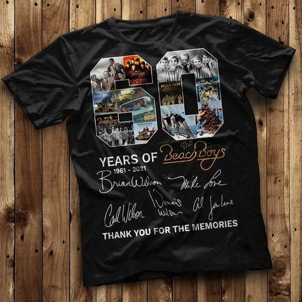 

60 years of the beach boys thank you for memories t shirt black cotton men s-6xl sport hooded sweatshirt hoodie