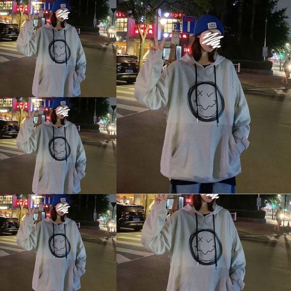 

hooded coat sweater sweater men's fashion label loose bf lazy ins outerwear fashion korean version of ulzzang autumn clothes pagmq, Black
