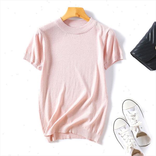 

short sleeve sweater 2021 women sweaters and pullovers solid o neck pull femme solid pullover female casual knitted sweater, White;black