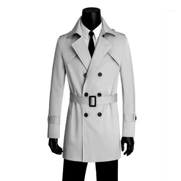

mens trench coats man double breasted long coat men grey clothes slim fit overcoat long sleeve new designer fashion s - 9xl1, Tan;black