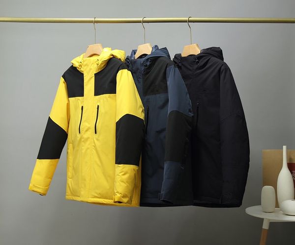 

winter new matching color outdoor sports leisure warm comfortable simple atmosphere for men down jacket hoody, Black