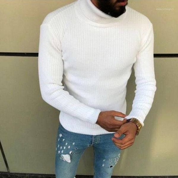 

men's sweaters fashion winter high neck thick warm sweater men turtleneck brand mens slim fit pullover knitwear male double collar1, White;black