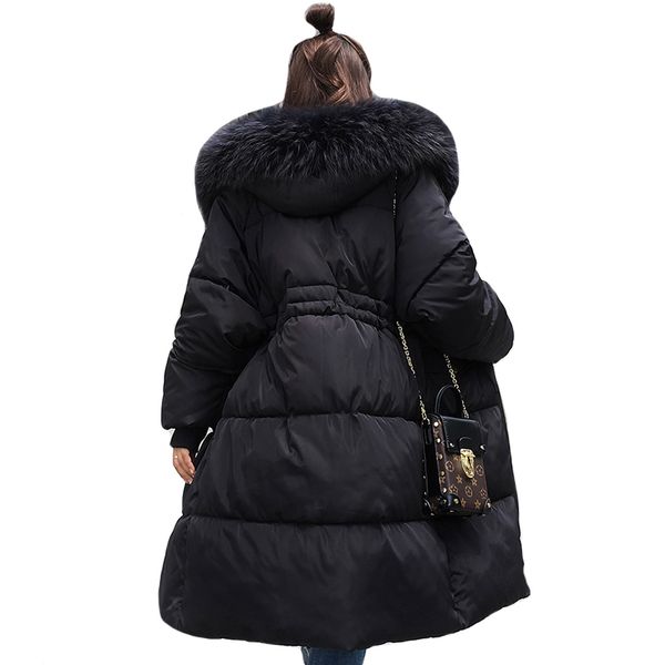 

2021 newjacket women hooded with fur collar female coat winter womens warm thicken long outwear te4t, Black