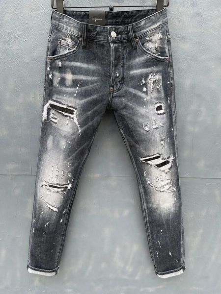 

2021 new brand of fashionable european and american men's casual jeans ,high-grade washing, pure hand grinding, quality optimization lt, Blue