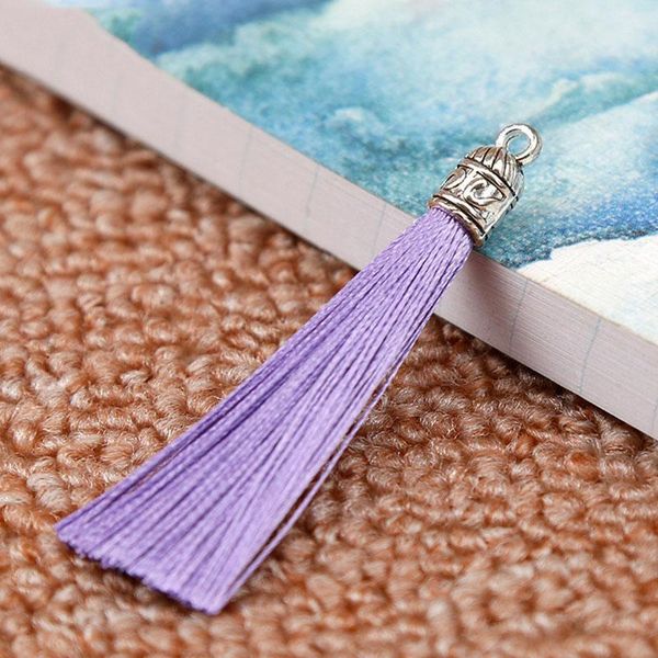 

20pcs lot 26 colors 6cm small silk tassel cords with metal caps earrings tassel charm pendant fit diy jewelry making findings h bbyhym