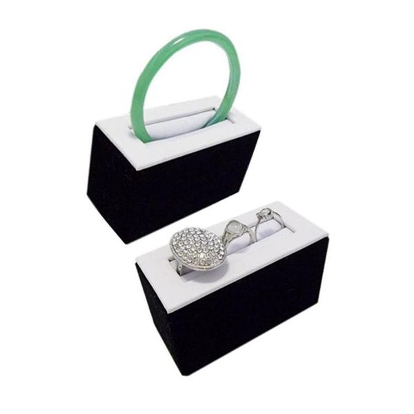 

wholesale 2pcs/lot bangle jewelry display stand ring bracelet organizer holder white and black bangle storage stand 8.5*4*5.3 cm 1rcvw