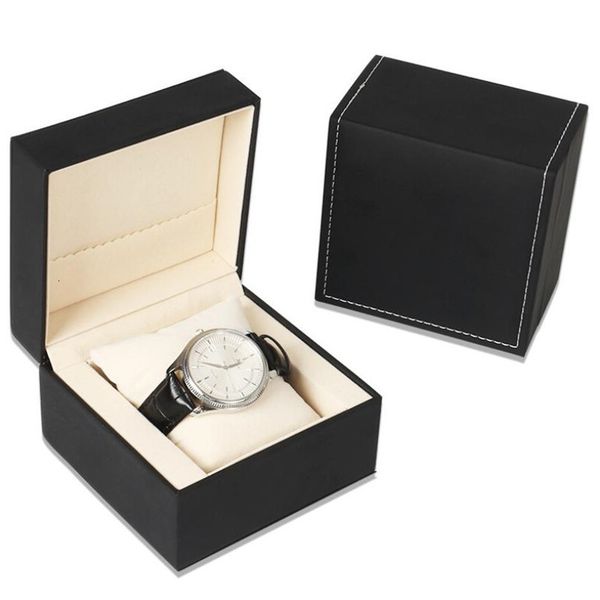 

fashion watch box single slot pu leather wristwatch display case bracelet jewelry holder storage organizer with cushion pillow for men women