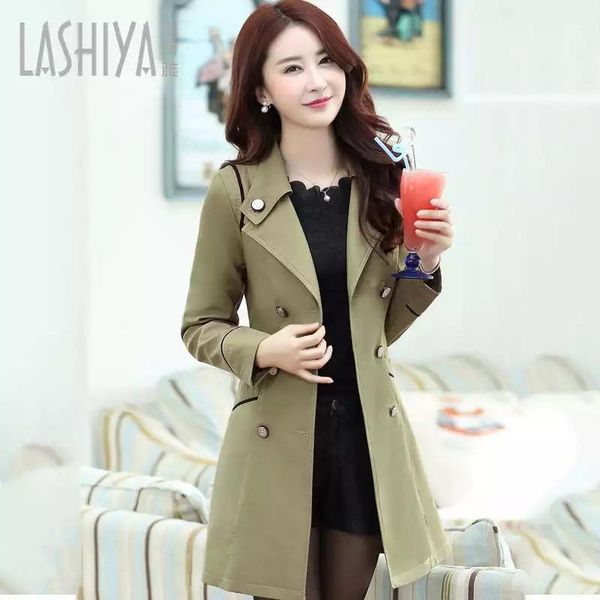 

2020 spring new autumn thin large size women temperament casual fashion coat coat female long1, Tan;black