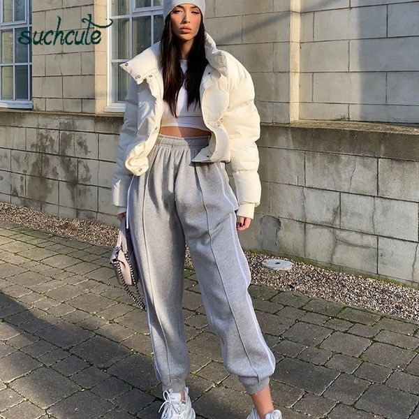 

suchcute harem women pants stretch winter casual grey pant party casual cotton sport high waist trousers wild club fitness y200418, Black;white