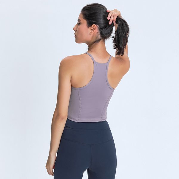 Abbigliamento firmato da donna semplice gilet da yoga a collo alto con pettorali intimo sportivo da donna casual per esterni con pelle esposta Gilet da allenamento fitness da corsa