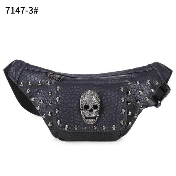 

europe and america fashion leisure men and women's purse original leather bag chest bag personality rivet package outside the do