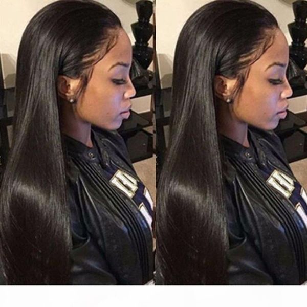 

длинные прямые волосы естественный вид бесклеевой кружева фронт wi полный волосы парик шнурка для афроамериканцы woman12-26inch жаростойкий, Black;brown