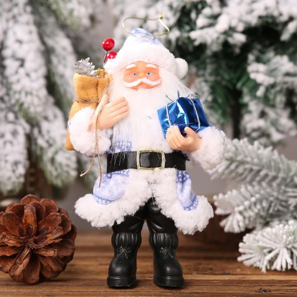 

christmas home party standing cartoon santa claus shape gift toy hanging ornament decoration office pendant kids doll