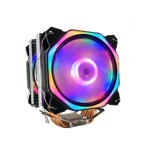 

12cm cpu cooler dual led fan 6 heat pipe 3pin cpu fan heatsink for 775/1150/1155/1156/1366 for amd all