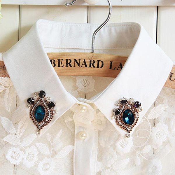 

корейских женщин съемные воротнички diamond crystal pearls cowboy рубашка съемные рубашка свитер поддельные воротник, Blue;purple