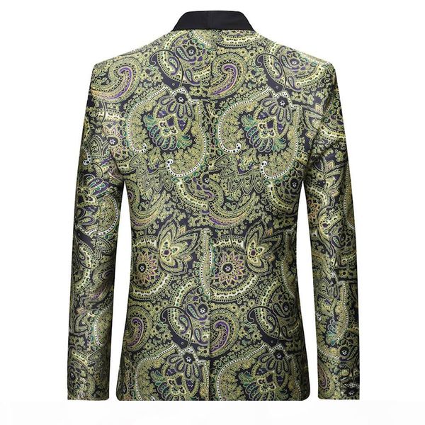 

men fashion blazer printing 2019 male new pattern business affairs wedding stage long sleeve suit jackets slim fit, White;black