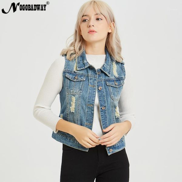 

women's vests s 5xl plus size denim vest women's jeans waistcoat sleeveless ripped coats jacket ladies autumn summer outerwear 202, Black;white