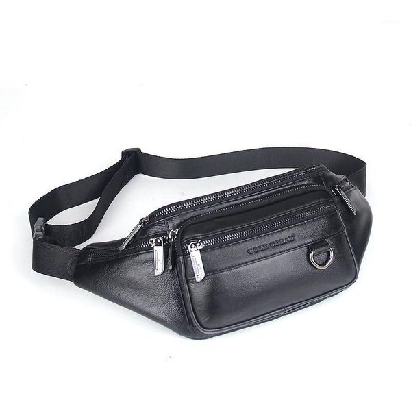 

waist bags genuine leather belt bag men fanny pack cell phone pouch male casual chest coin purse wallets messenger bags1