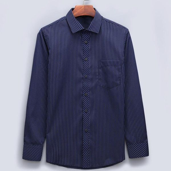 

new spring classic men striped shirt long sleeve mens business formal office plus size 5xl male smart casual shirts, White;black