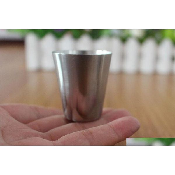 

dhl 400pcs /lot 30ml portable stainless steel sglasses barware beer wine drinking g jllhip bdefight