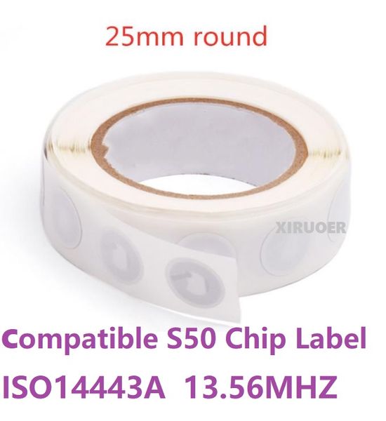 2000 pcs em branco 13.56MHz RFID Rótulo Compatível S50 Chip Sticker F08 Chip Tag M1 Chip 1K Bytes para Acesso Controle Sistema de Pagamento de Barramento de Controle