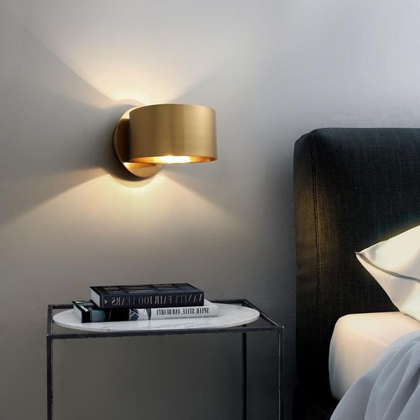 

220v wall lamp simple modern golden luxury l bedroom bedside sconce living room dining background indoor deco lustre fixture