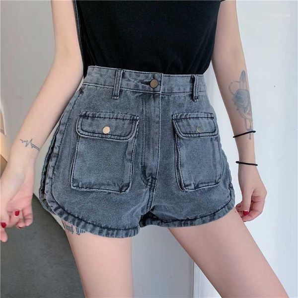 

2020 new arrival casual summer denim women shorts high waist short jeans1, Blue