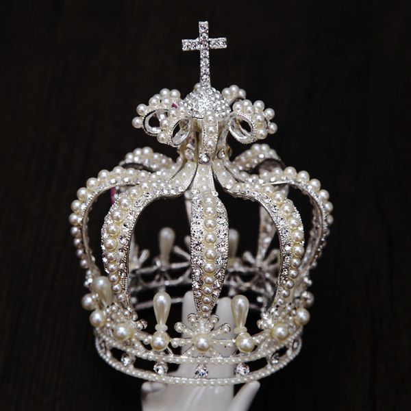 

baroque headdress bridal circle wedding hairdressing studio style accessories crown, Silver