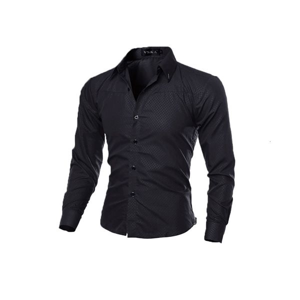 

fashion men's luxury casual slim fit shirts long sleeve button 23ge, White;black