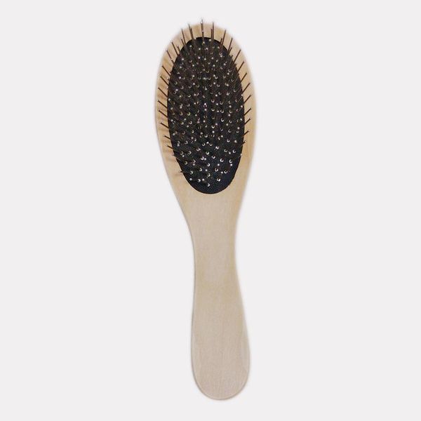 

new wooden handle massage hair brush with metal pins message comb with black air cushion 88 wh998, Silver