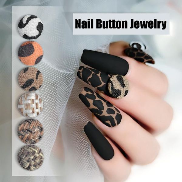 

nail art decorations 10pcs/pack vintage leopard print button rhinestones japanese alloy manicure jewelry, Silver;gold