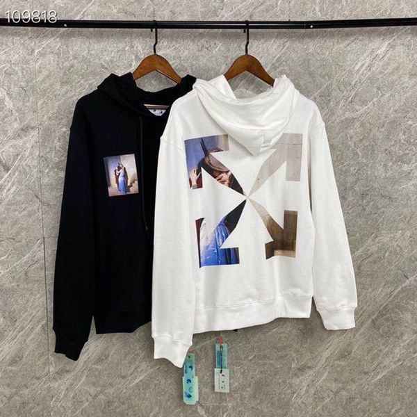 

autumn winter 2020 new kissing oil painting arrow print pullover men and women fashion brand casual hoodie