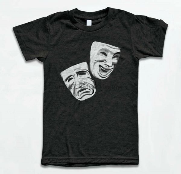 

theatre mask t shirt - vintage tri-blend tee happy sad actor stage broadway sport hooded sweatshirt hoodie