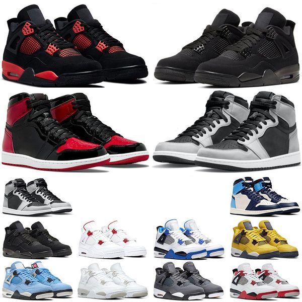 

4 4s basketball shoes university blue white oreo red thunder shimmer metallic purple black cat taupe haze men women sneakers trainers