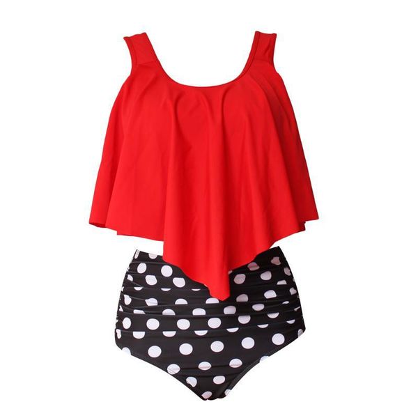 

2020 new european and american bikini split lotus edge high waist triangle swimsuit multi color amazon explosive bikini345549