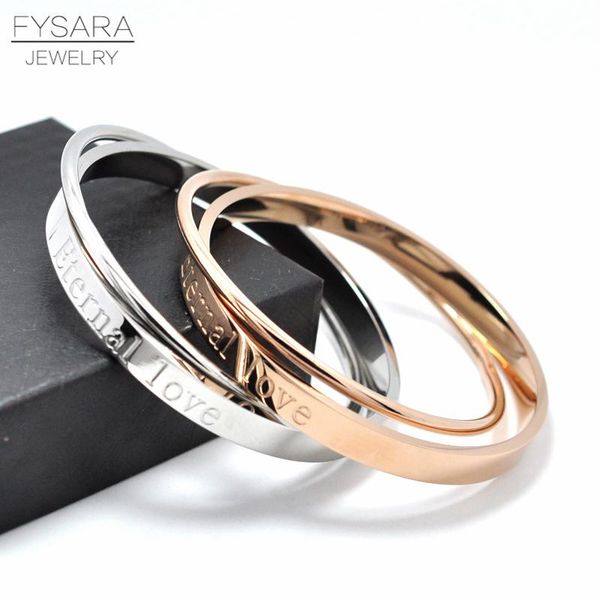 

fysara роскошные две кружки круглые браслеты браслеты для женщин письмо браслеты роза golor цвета wedding известная марка ювелирных подарков, Black