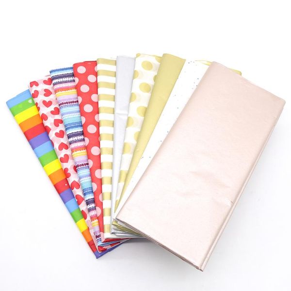 

10sheets/lot 50*66 cm rainbow printed tissue paper christmas wrapping paper craft gift wrap wedding party home decor jlltkm