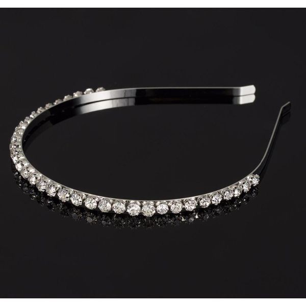 

yfjewe fashion elegant crystal alloy wedding hair accessories rhinestone hairbands hair jewelry women bride party h044 j9nid, Silver
