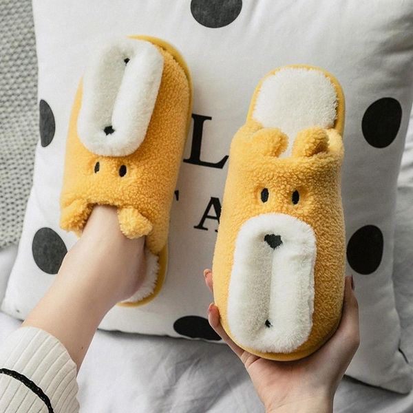 

hippo design slippers warm plush anti-slip indoor home floor slippers soft sole comfortable shoes women men footwear couples #fd1o, Black