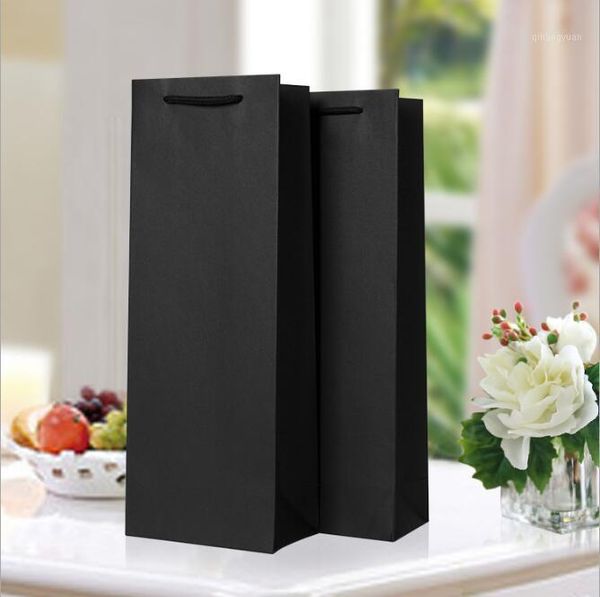 

12pcs 36x12x8cm solid colorful wine bags red bottle carrier gift holders1