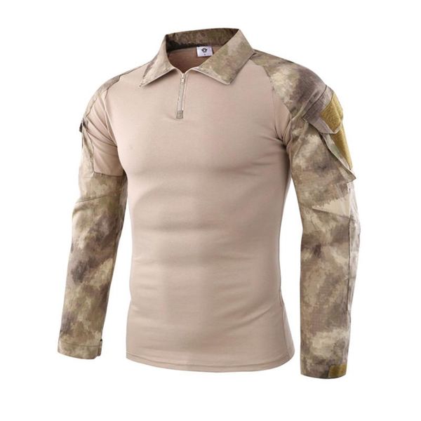 

men tactics camouflage long-sleeve beefy muscle basic solid blouse tee shirt zipper sportswear patchwork r oversized, Black;brown