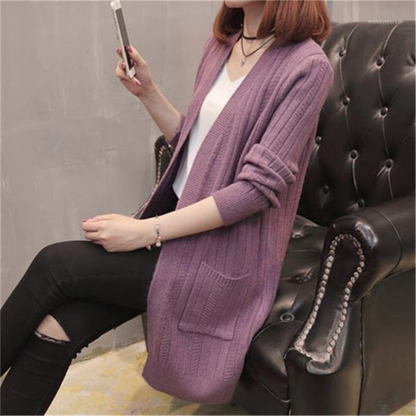 

women's knits & tees knitted long elegant warm women 2021 autumn sweater sleeve cardigan female winter casual fashion khaki z27991, White