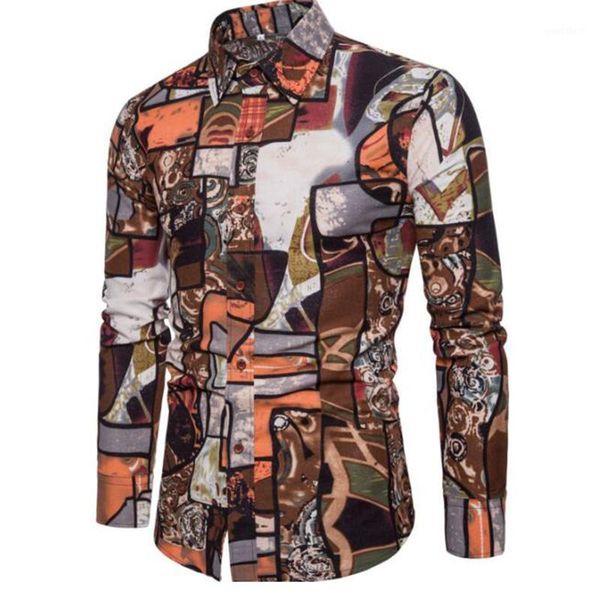 

geometric plus size hawaii shirt men shirts long sleeve 2020 printed summer casual button up shirt men lurxury fashion1, White;black