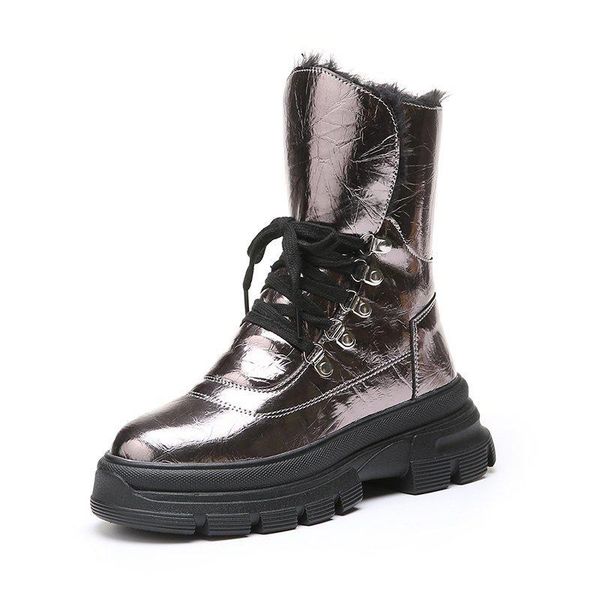 

boots 2021 autumn and winter thick heel warm snow women waterproof fashion trend, Black
