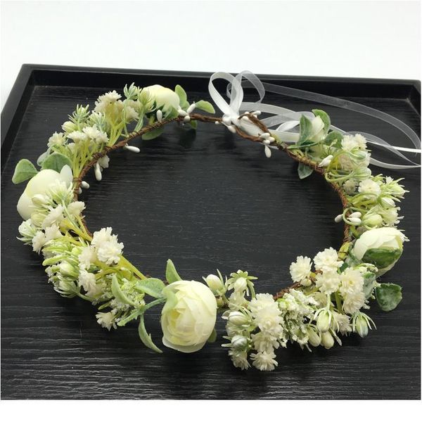 

gypsophila flowers wreath crown headband women wedding hair accessories headdress girl floral garlands wedding floral qylxvn
