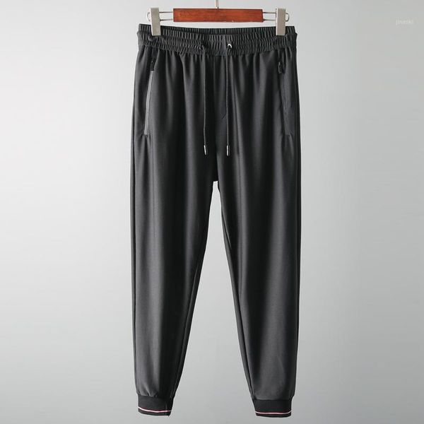 

casual suit men trendy handsome slim round neck short sleeve wild breathable mesh summer sports casual wear1, Gray