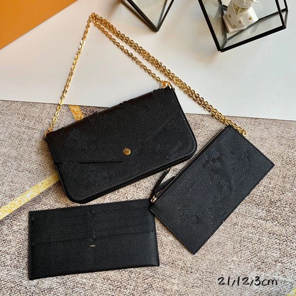 

luxury women designers shoulder bags purses mini pochette félicie 3pcs accessories bag vintage crossbody bags leather straps wallet
