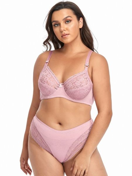 

plus contrast lace underwire lingerie set f0hn#, Black;white