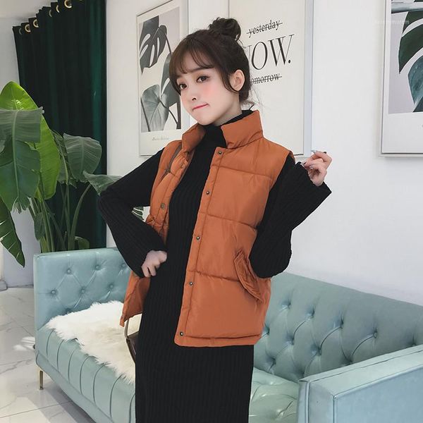 

women's vests 2021 fashion women vest coat autumn winter warm thick short waistcoat female parkas cotton sleeveless jacket m3331, Black;white